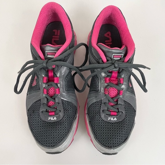FILA DLS Circuit Sneaker Metallic Silver Hot Pink Women’s Size 9 - Picture 3 of 15